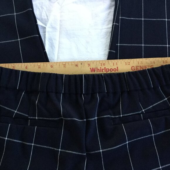 Liz Claiborne Women Siz 10 Pull-on Ankle Pants Elastic Waist Black White Pockets - Picture 9 of 14